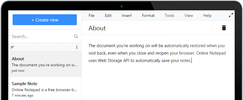 Wageseo Online Notepad Screenshot